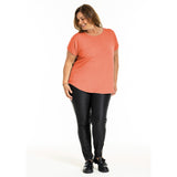 Basis T-shirt "Gitte" fra Gozzip - Apricot