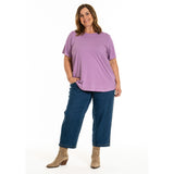 Basis T-shirt "Gitte" fra Gozzip - Orchid