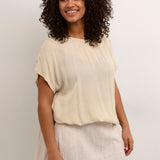 Klassisk Kaffe Curve "KCami" bluse - Sand