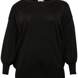Finstrikket bluse "KCregitta" - Sort