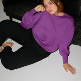 Finstrikket bluse "KCregitta" - Lilla