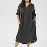 Lækreste viskose/hør kjole KCmille - Grå