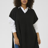 Strikket oversize poncho "KCannett" - Sort