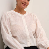 Bomulds bluse "KCrory" - Hvid