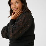 Bluse med blonde ærme "KCnioma" - Sort