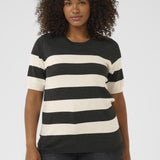 Fantastisk strik pullover "KClizzy" - Koksgrå/hvid