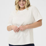 KCMERISA - Bomulds T-shirt med similisten - Hvid