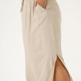 Lækreste viskose/hør nederdel KCmille - Sand