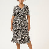 KCIVENA - Kjole i Zebra print - Sort/råhvid