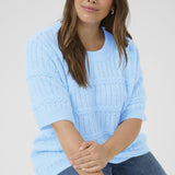 Lækker strik pullover "KCminia" - Lyseblå