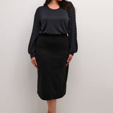 Klassisk Jersey Pencil Skirt - Sort