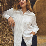 Super lækker "KCtiara" skjorte - Hvid/Strib