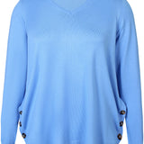 Fint strikket trøje - Lyseblå