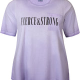 Bomulds T-shirt med rundhals - Lilla