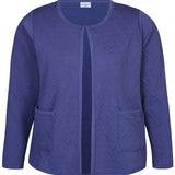Kort cardigan med lommer - Blålilla