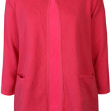 Lang cardigan med lommer "Reimer" - Pink