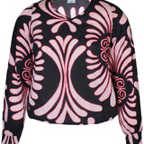Bluse i nyt print "Enya" Pink