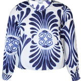 Bluse i nyt print "Enya" - Blå