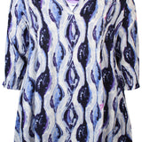 Tunika med 3/4 ærme - Blålilla