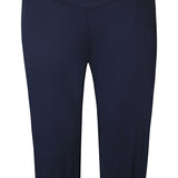 Ensfarvet 3/4 buks med bred elastik - Marine