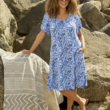 Tung viskose kjole - Blå