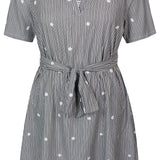 Mælkedrenge stribet kjole - Sort/hvid