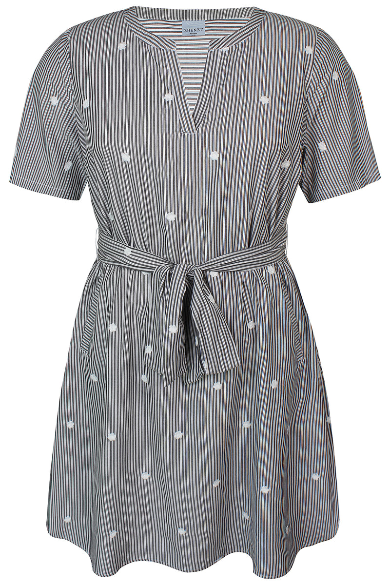 Mælkedrenge stribet kjole - Sort/hvid – Curved.dk