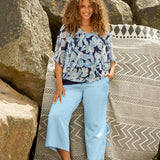 Culotte buks i satin - Lyseblå