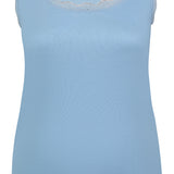Lækker blød Bomuld/viskose top - Lyseblå