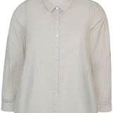 Hør/bomulds skjorte - Sand