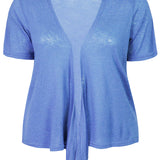 Skøn kort cardigan/bolero med spidser - Blå