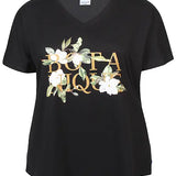 Bomulds T-shirt A-facon "Leia" - Sort