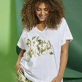 Bomulds T-shirt A-facon "Leia" - Hvid