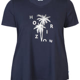 T-shirt med tryk "Lexi" - Marine