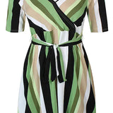 Kjole med slå om effekt "Lilo" - Grøn