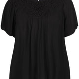 Crepe bluse i A-facon "Zh-Luna" - Sort