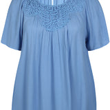 Crepe bluse i A-facon "Zh-Luna" - Blå