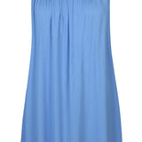 Crepet viskose stropkjole "Luna" - Blå