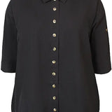 Bomulds skjorte "Amin" - Sort