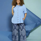 Bomulds skjorte "Amin" - Blå