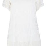 Mesh kjole med underkjole "Myrt" - Hvid