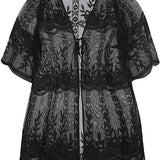 Mesh blonde cardigan "Myrt" - Sort