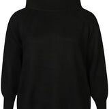 Strik bluse med høj hals "Zh-Elga" - Sort