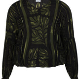 Crepet  bluse med elastik i taljen " "Orah" - Grøn