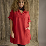 Tunika med krave "Zh-Orra" - Rød