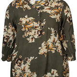 Blomstret bluse "Zh-Ozie" - Grøn