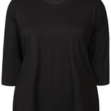 Basis bomulds bluse "Alberta" - Sort