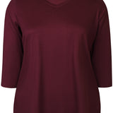 Basis bomulds bluse "Alberta" - Wine