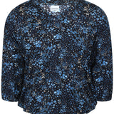 Viskose bluse med elastik i taljen "Sylva" -  Blå