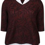 Bluse med påsyet skjorte "Zh-Sara" - Wine